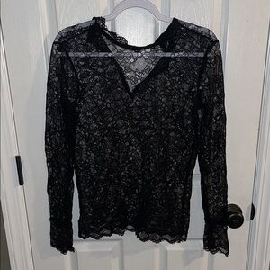 BNWT Theory Shearer Lace Black Long Sleeve